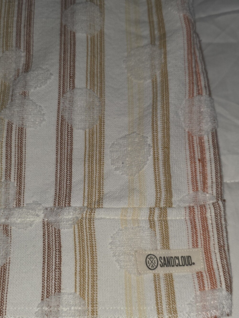 Women’s Striped Daisy Lace-Up Swim Coverup - Cream & Pastel Stripes - Picture 2 of 4